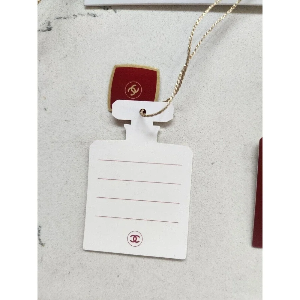 NIB Chanel Small Paper Logo Label Tags Set of 4